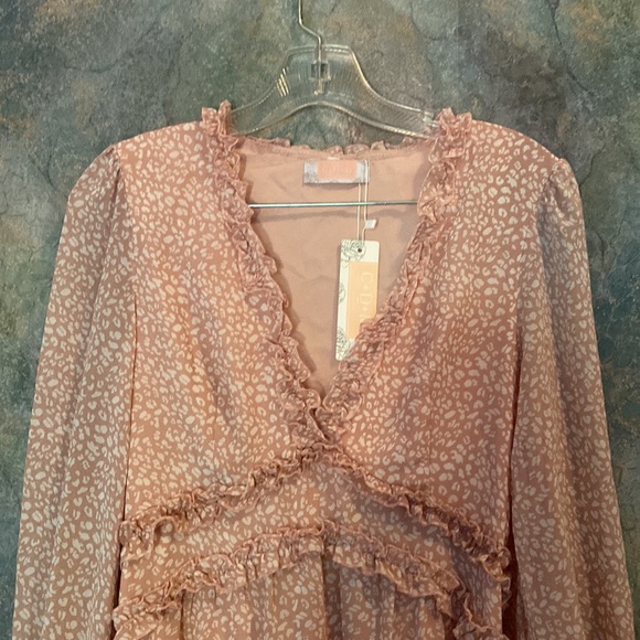 C+D+M Blush Print Ruffled Dress - Picture 3 of 6